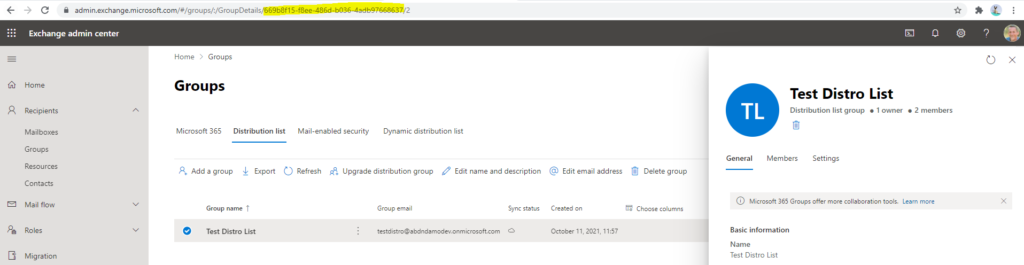 Distribution Group ID
