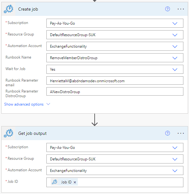 Azure Automation in Power Automate