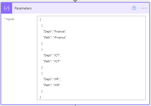 Parameters in an Array