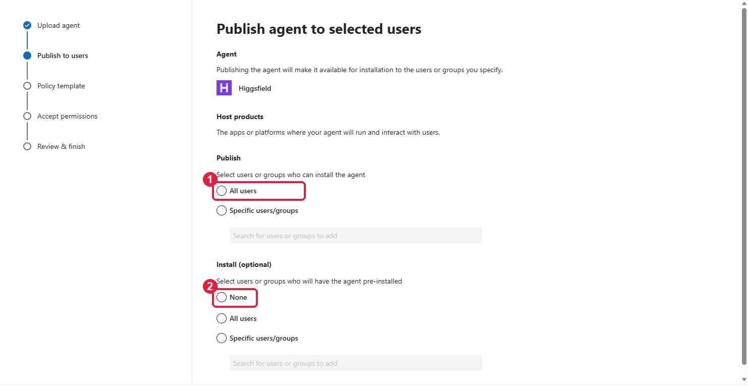 Publish to users