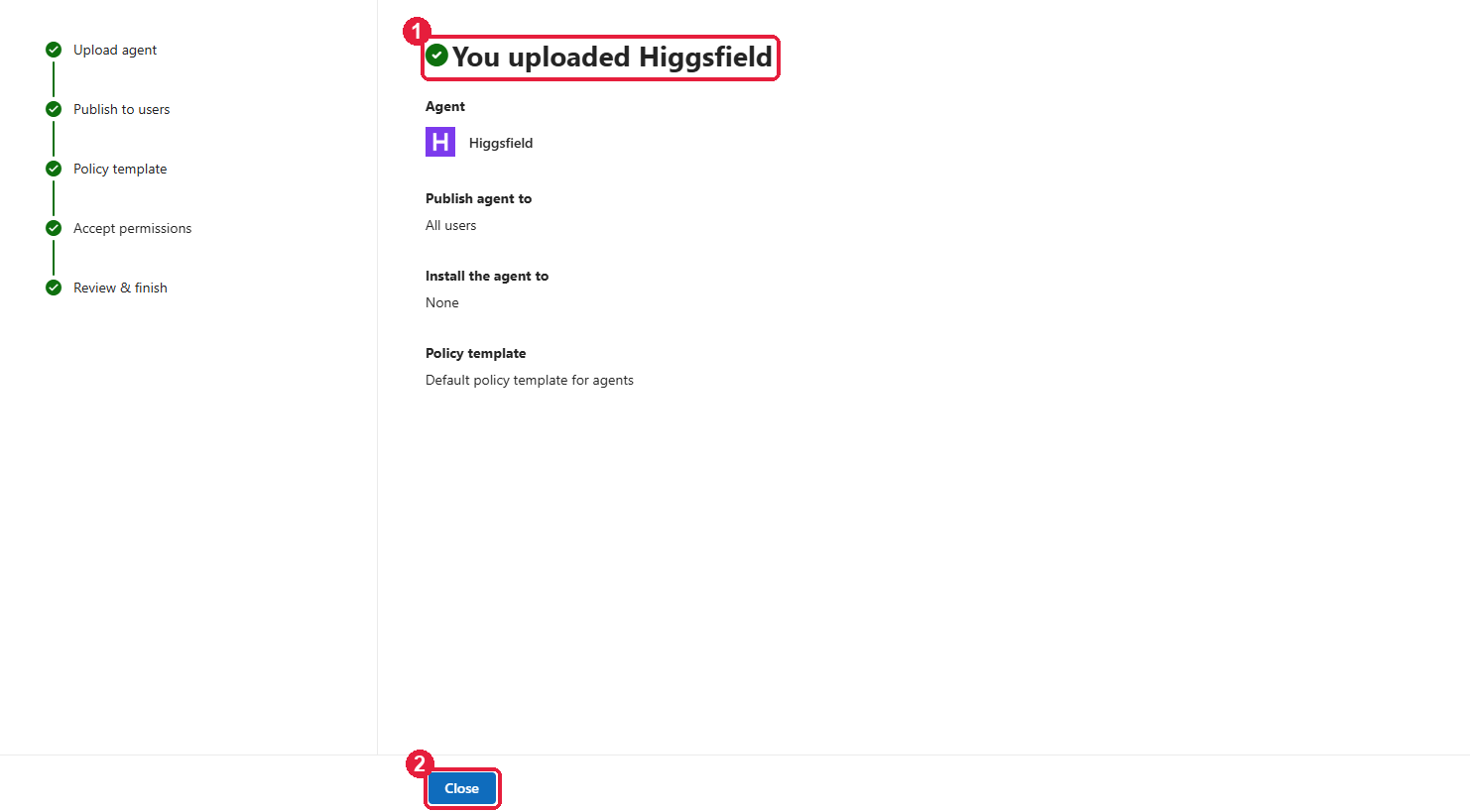 Upload success