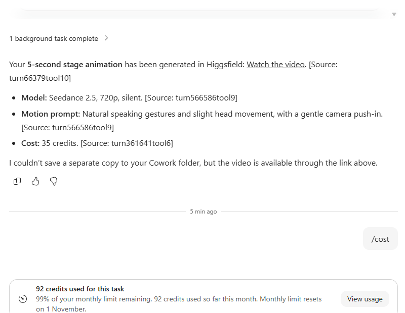 The video follow-up prompt and approved actions