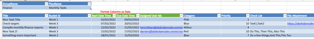 sample excel file with tables