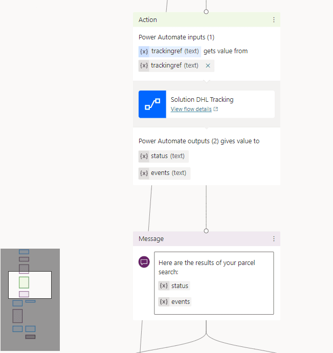 Calling a flow as an action and returning the response