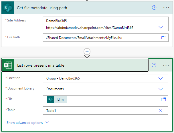 Using get file metadata using path