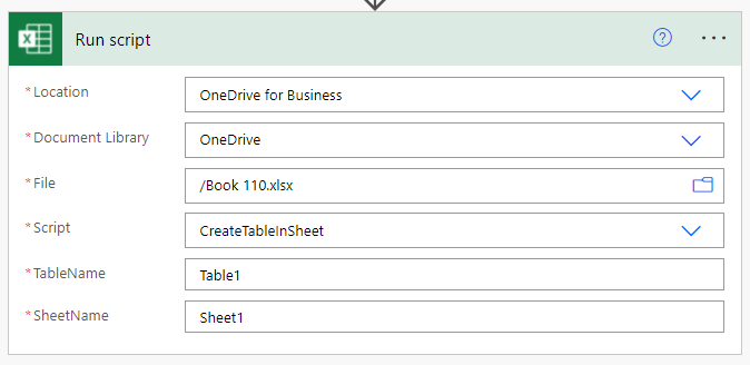 Running an Excel Office Script