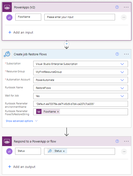 Flow accepts a GUID in order to restore a deleted flow
