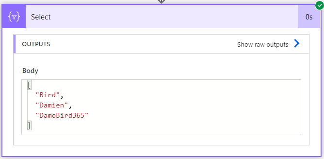 Select action with Choices in an Array