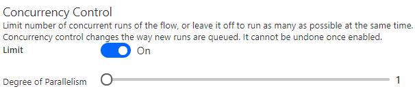Limit concurrency control on your flow trigger for this to work